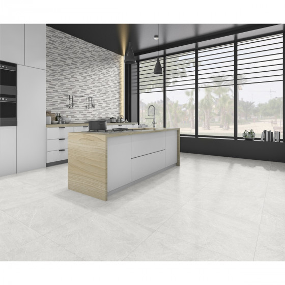 Syncro White Plain Rectified Porcelain Floor and Wall Tile 600x600mm